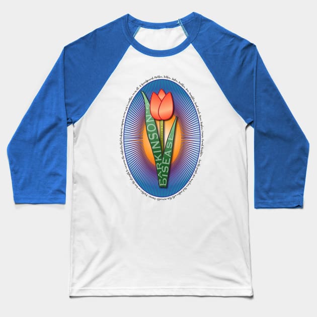 Parkinsons Help Find a Cure Tulip Baseball T-Shirt by YOPD Artist